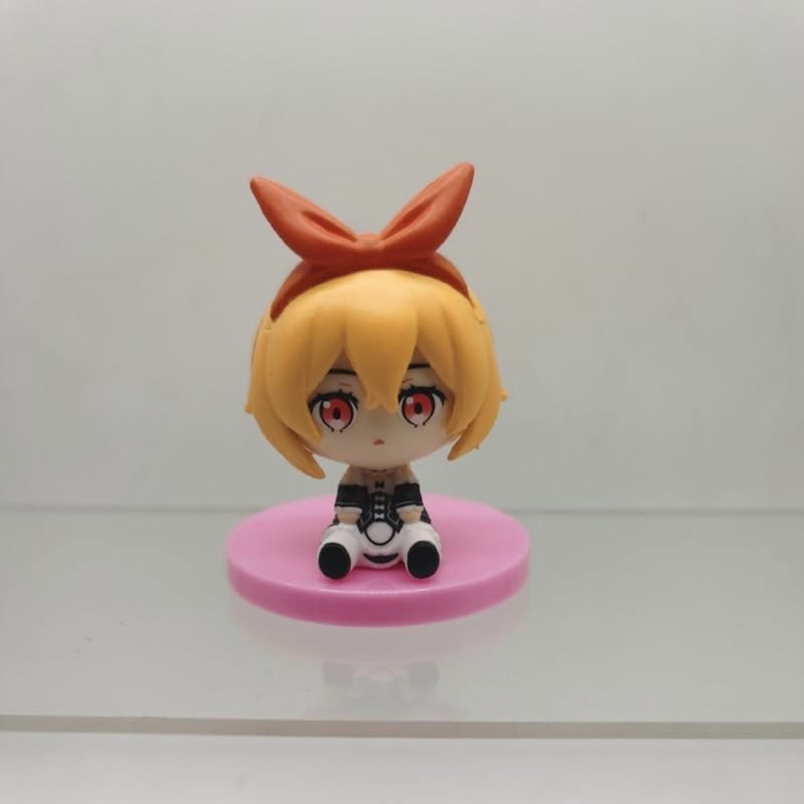 New Rem Figure, 8pc Q Version Eight Pieces Pink Base Rem Action Figure 10cm/3.9inch PVC Anime Character Statue Model Desktop Ornament Gifts