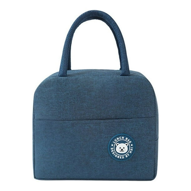 Fiambrera Bolsa Bewildely Color sólido Almuerzos Térmica Azul marino