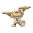 thumbnail image 4 of Bandeja de almacenamiento de conejo moderna, estatua de resina, figura de animal, escultura, adorno, placa Bandeja Doble Blanca, 4 of 9