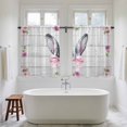 thumbnail image 4 of Spring Easter Kitchen Curtains 54 Inch Length, Watercolor Flowers Rabbits Ears Bow Wooden Gray Tiers Curtains for Bathroom Bedroom Cafe, Light Filtering Window Treatment Drapes 2 Panels 42"Wx54"L, 4 of 8