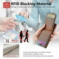 thumbnail image 6 of Compatible for Samsung Galaxy S24 FE Zipper Wallet Case with Card Holder, Rotation Ring Kickstand Case, PU Leather Card Slots RFID Blocking Protection Phone Case Shockproof Cover, Brown, 6 of 11