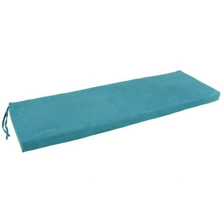 

60 x 19 in. Solid Microsuede Bench Cushion Aqua Blue