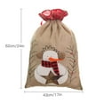 thumbnail image 2 of POINTERTECK Sac à Bonbons de Noël en Lin Facile à Nettoyer Tissu à Carreaux Multicolore Brodé Snowman Cerf Grands Sacs, 2 of 11