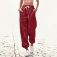 thumbnail image 2 of Sngxgn Womens Yoga Pants Wide Leg Loose Comfy Lounge Pants Workout Sweatpants for Women with Pockets(Red,XL), 2 of 4