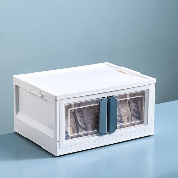 Caja de almacenamiento plegable de doble puerta, caja de almacenamiento movible para guardar juguetes, ropa y libros