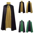 thumbnail image 3 of DuoJiaJ Womens Stand Collar Cape, Double Layer Gothic Cloak Green, 3 of 6