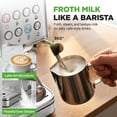 thumbnail image 6 of NutriChef 20-Bar Espresso Machine with Milk Frother, 1.8 Qt Removable Water Tank, Stainless Steel Coffee Maker for Espresso, Cappuccino, Latte & Americano, 6 of 8