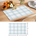thumbnail image 6 of Blue Checkered Placemats Set of 2 Farmhouse Buffalo Plaid Watercolor Place Mats Indoor Wipeable Table Mats Washable Cloth Dining Table Placemats for Kitchen Holiday Party Home Decor 13x19 Inch, 6 of 9