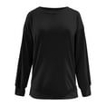 thumbnail image 4 of JGGSPWM Womens 2024 Fashion Sweatshirts Side Split Zipper Oversized Sweatshirt Basic Tops Long Sleeve Fall Casual Lightweight Pullovers Black S, 4 of 5