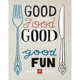 thumbnail image 3 of Towne, Oliver 12x14 Black Modern Framed Museum Art Print Titled - Good Food Friends Fun, 3 of 5