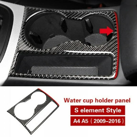 For Audi A4 B8 A5 2009-2016 Carbon Fiber Center Console Cup Holder Panel Trim Frame Decoration Sticker Car Interior Accessories.