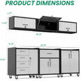 thumbnail image 5 of IKIMI 6-Piece Heavy Duty Garage Cabinet System with Workbench, Lockable Steel Storage Cabinets, Modular Tool Storage Organizer for Garage & Workshop , Gray, 5 of 10
