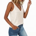 thumbnail image 4 of mgoYE Womens Tank Tops Casual Fashion V Neck Strappy Sequin Sparkle Shimmer Camisole Sleeveless Tanks Tops(Beige,XL), 4 of 7