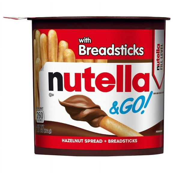 Nutella Nutella & GO! Chocolate Hazelnut Spread with Breadsticks 1.8 oz Pack of 2
