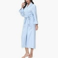 thumbnail image 4 of Women's INK+IVY Diamond Waffle Look Robe Color: Blue Size: S/M, 4 of 4