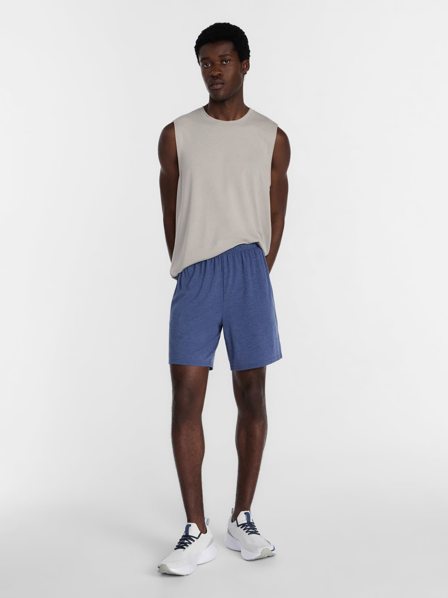 Athletic Works Men's and Big Men's Tri-Blend Active Shorts, 7" Inseam, Sizes XS-5XL