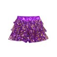 thumbnail image 6 of YiZYiF Kids Girls Shiny Sequin Camisole Crop Top with Skirt 2-Piece Modern Jazz Latin Dance Outfits Purple 16, 6 of 7
