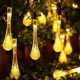thumbnail image 4 of Xihbxyly Guirnalda de Faroles para Jardín, 20 Luces Led En Forma de Lágrima, Energía Solar, Sensor de Luz Automático, Opción de Modo Intermitente, Decoración Versátil para Exteriores, Fiestas En El J, 4 of 7