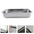 thumbnail image 1 of OUNONA 1Pack Stainless Steel Meal Tray Rectangular Dish Silver for Kitchen Organization for Households Families, 1 of 7