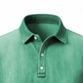 thumbnail image 6 of Daiosportswear Men'S Vintage Washed Polo Shirts Classic Fit Pullover Shirts Summer Lapel Button Tops Casual Retro Distressed Tee Top Green L(L), 6 of 6