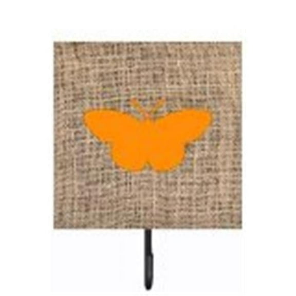 Carolines Treasures BB1044-BL-OR-SH4 Butterfly Burlap And Orange Leash Or Key Holder