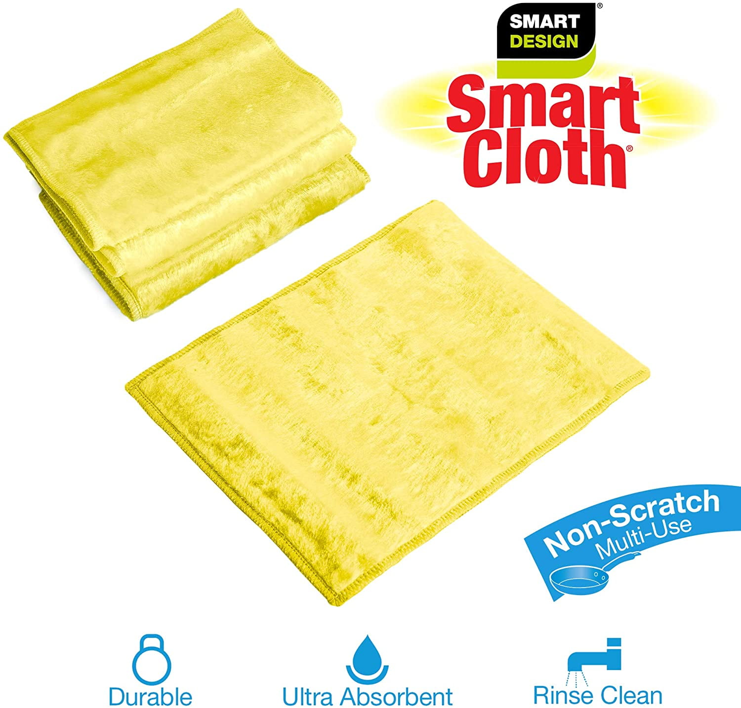 Smart Cloth with Odorless Rayon Fibers | Smart Design Cleaning Yellow, Green, Blue / 3