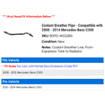 thumbnail image 2 of Coolant Breather Line - Compatible with 2008 - 2014 Mercedes-Benz C300 2009 2010 2011 2012 2013, 2 of 2