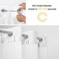 thumbnail image 2 of No Hook Shower Curtains with Snap-in Liner Set, Black White Waterproof Hotel Style Bathroom Shower Curtain, Modern Geometric Abstract Gradient Striped Breathable Mesh Top Bath Curtains 60''x72'', 2 of 9