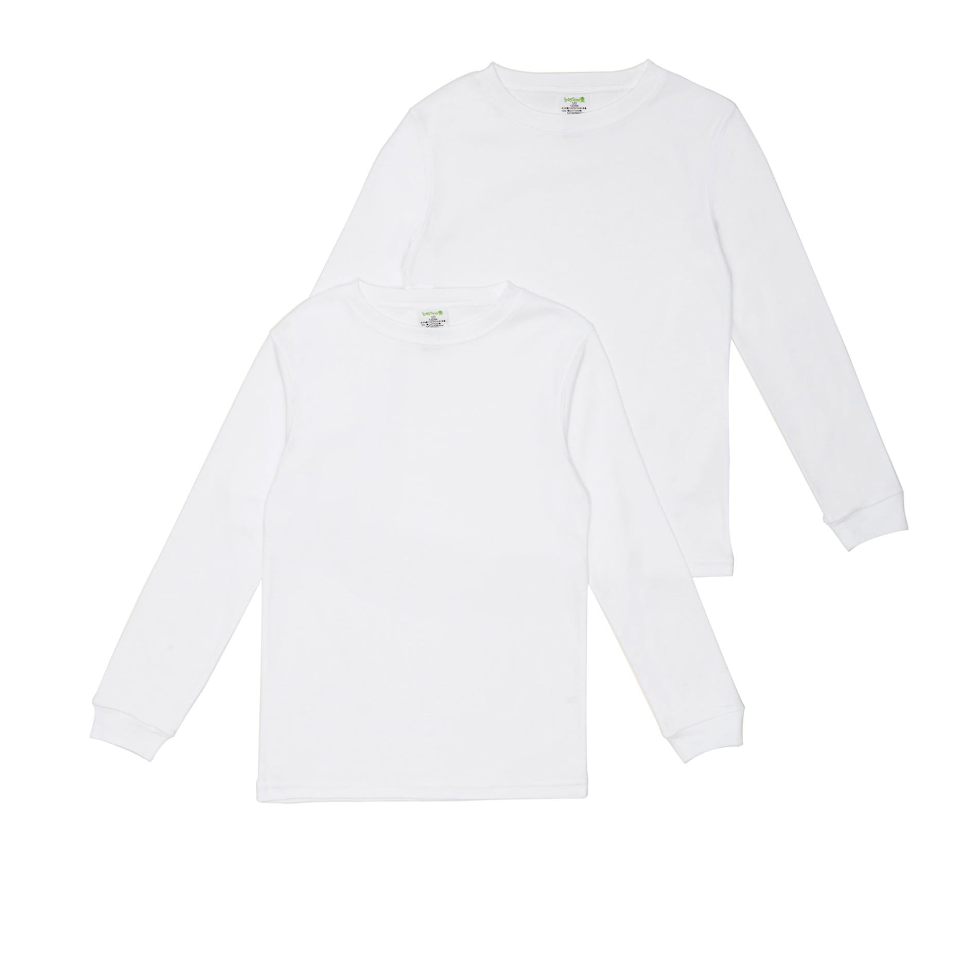 Size 4t bossini Life Girls Solid Long Sleeve Undershirts 2 pcs 16,White