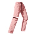 thumbnail image 5 of WULMLEO Womens Hiking Zip Off Pants Waterproof Convertible Drawstring Shorts Lightweight for Camping Bottoms Quick Dry Pink 2XL, 5 of 7