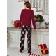 thumbnail image 5 of Pijamas navideños con estampado de Papá Noel para mujer, ropa de dormir de manga larga, ropa de descanso con cuello redondo, Pijamas encantadores para niña, 5 of 5
