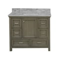 thumbnail image 6 of Paige 42" Bathroom Vanity with Weathered Gray Cabinet and Carrara Marble Top, 6 of 6