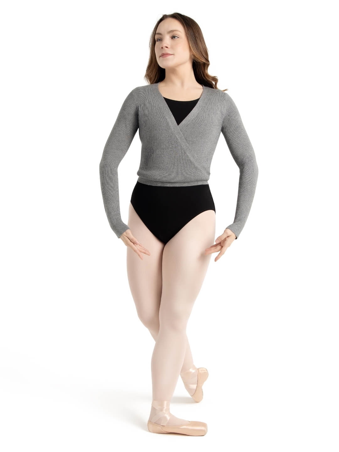 Capezio Ribbed Knit Wrap Sweater