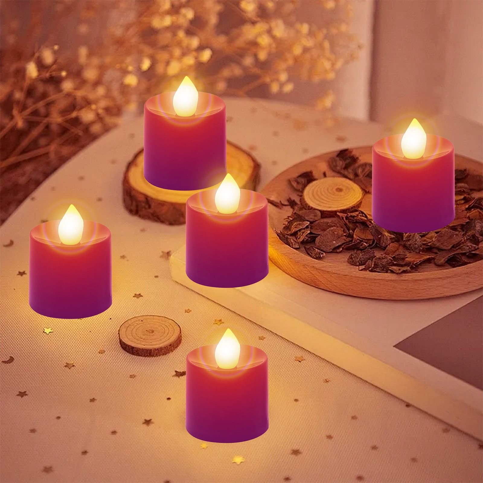 TanSiDing 60pcs Flickering Flameless LED Candles Warm White Battery Operated Timer Safe Decoration for Home Wedding Party Holiday