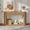 Natural, variant on Oval Fluted Console Table with 2 Drawers & Bottom Shelf, Wood Entryway Table with Smooth Metal Slides, for Living Room, Hallway, Espresso