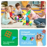 PicassoTiles Magnetic Tiles for Kids with Tote Bag – 101PCS STEM Building Blocks Set, Educational Construction Toy, Creative Learning Magnet Kit