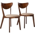 thumbnail image 3 of Benjara 18" Contemporary Wood and Fabric Dining Side Chairs in Brown (Set of 2), 3 of 3
