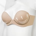 thumbnail image 3 of khonts,Women's Silicone Adhesive Reusable Bras Strapless Sticky Nipple Cover Backless Push up Lift Bras Beige C, 3 of 3