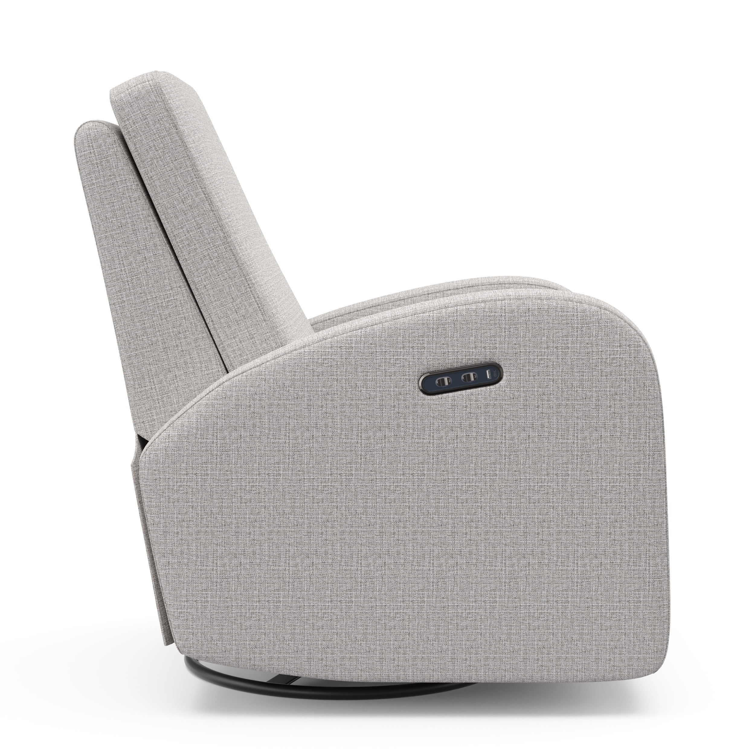 Storkcraft Santa Monica Infant Power Recliner Swivel Glider with USB, Steel Basketweave