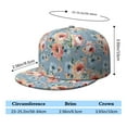 thumbnail image 5 of Floral Print Flat Brim Snapback Hat - Adjustable Streetwear Cap for Men & Women, 5 of 5