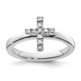 thumbnail image 4 of Auriga Fine Jewelry 925 Sterling Silver Cross Diamond Ring for Women Size- 9, 4 of 6