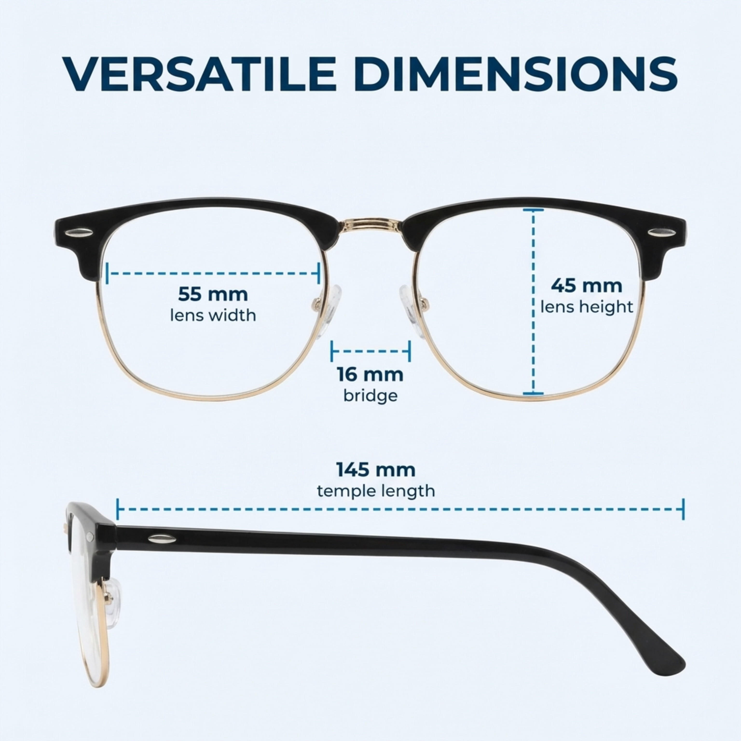 In Style Eyes Sellecks High Magnification Retro Reading Glasses, Classic Browline Style, Black, 6.5x