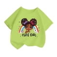 thumbnail image 1 of WEAIXIMIUNG 5 Filles Enfant Filles Mignon Mode Imprimé Col Rond Décontracté Ample Confortable T-Shirt à Manches Courtes Été T-Shirt Hauts, 1 of 4