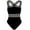 Black, variant on Women's One Piece Swimsuits Front Crossover Swimwear Hollow Bathing Suits Monokinis