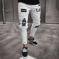 thumbnail image 5 of Mens Skinny Ripped Jeans Super Stretch Denim Distressed Slim Fit Jeans, 5 of 5