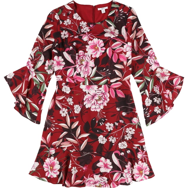 Vestido ajustado y acampanado bar III para mujer rojo 12
