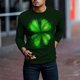 thumbnail image 5 of Camiseta de todos los días unisex para hombre Camiseta informal de manga larga con estampado gráfico en 3D del día de San Patricio Pompotops  oipoqjl6682, 5 of 9