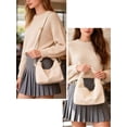 thumbnail image 3 of Gustave Small Crossbody Hobo Bag for Women Soft PU Leather Tote Handbag Clutch Purse Slouchy Trendy Everyday Shoulder Bag with Adjustable Strap - White, 3 of 7