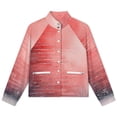 thumbnail image 4 of Jackets for Women Winter Coat Jackets Flannel Stand Collar Jacket(Watercolor Red Brick Wall Sunlight,Size:S-4XL), 4 of 7