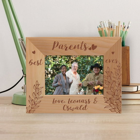 Best Parents Ever Personalized Wooden Frame-5" x 3 1/2" Brown Horizontal